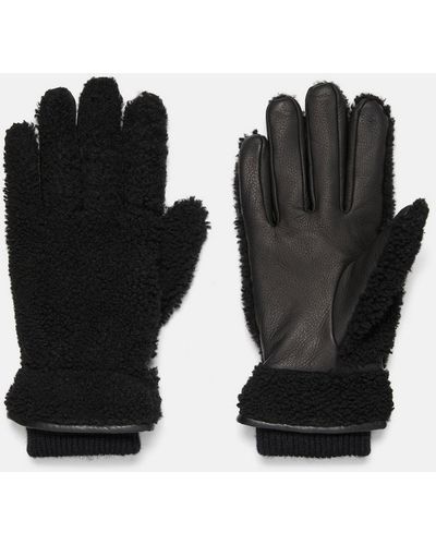 Vince Shearling And Leather Glove, Black, Size M