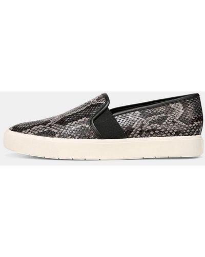 Vince Snake-effect Leather Blair-5 Trainers - Grey