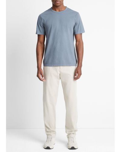Vince Garment Dye Short-sleeve T-shirt, Washed Indigo, Size L - Blue