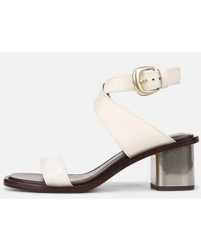 Vince Dalia Leather Sandal, Milk, Size 7 - White