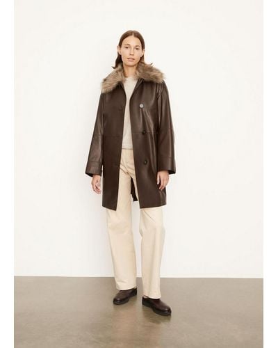 Vince Leather Coat - Brown