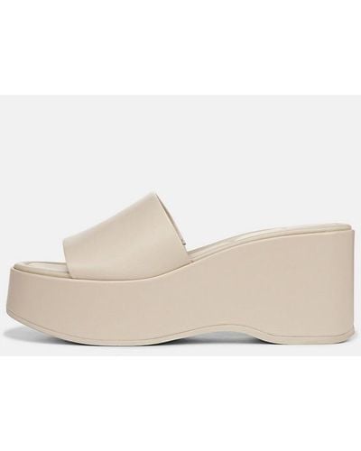 Vince Polina Leather Platform Sandal, Moonlight, Size 7 - White