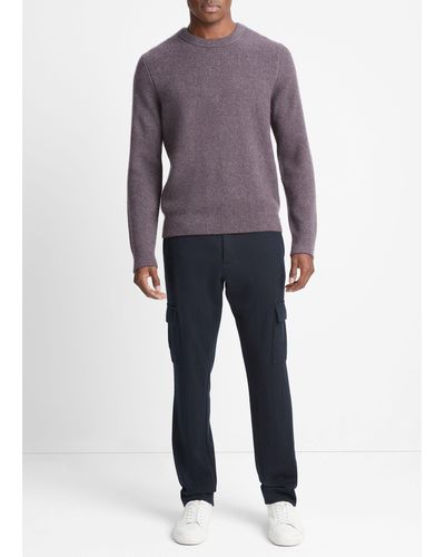 Vince Plush Cashmere Thermal Sweater, Purple, Size L - Blue