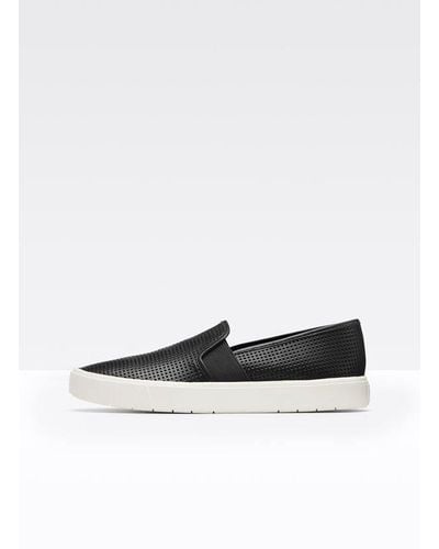 Vince Blair Perforated Leather Trainer - White