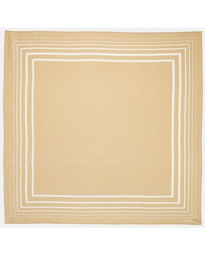 Vince Geo-striped Cotton-silk Square Scarf, White Oak/bell - Natural