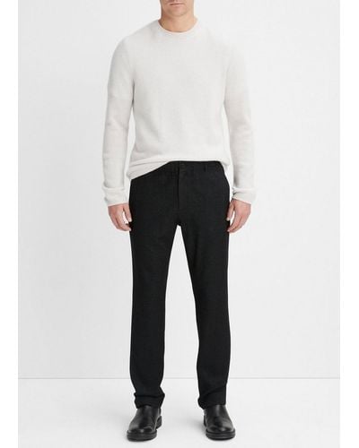 Vince Virgin Wool-blend Flannel Trouser, Black, Size Xs - White