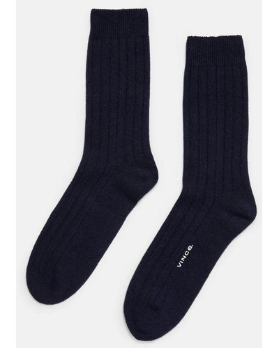 Vince Cashmere Rib Sock, Blue, Size Xs/s