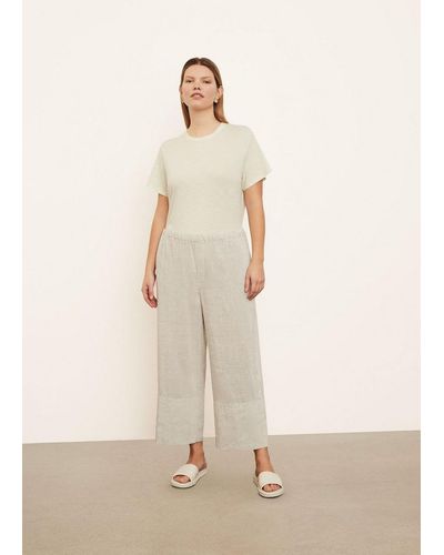 Vince Striped Pull-on Cropped Pant - Natural