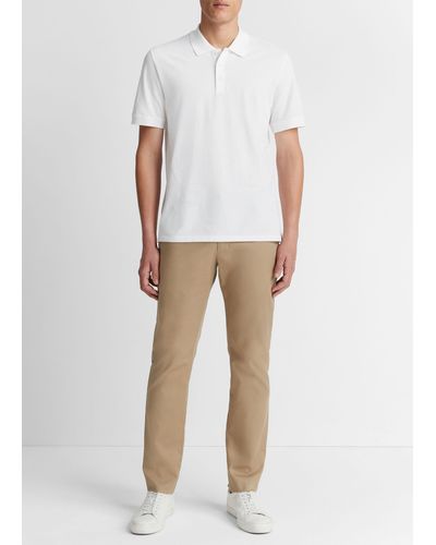 Vince Cotton Piqué Short-sleeve Polo Shirt, White, Size S