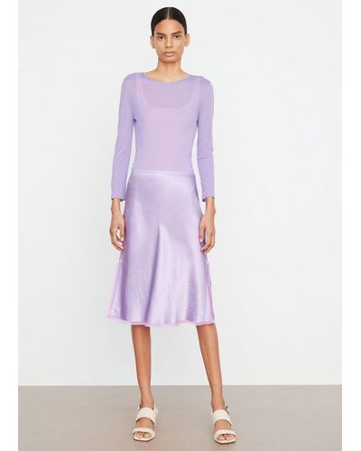 Vince Silk-chiffon-trimmed Slip Skirt, Purple, Size 00