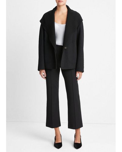 Vince Knit Combo Wool-blend Jacket, Black, Size L