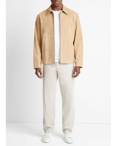 Vince Suede Zip-up Jacket, California Khaki, Size Xxl - White