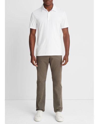 Vince Garment Dye Short-sleeve Polo Shirt, Optic White, Size Xl