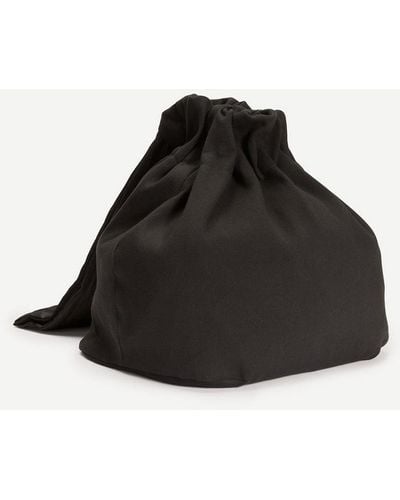 Vince Cotton Linen Pouch Bag - Black