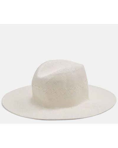 Vince Packable Straw Fedora, Bell, Size S/m - White