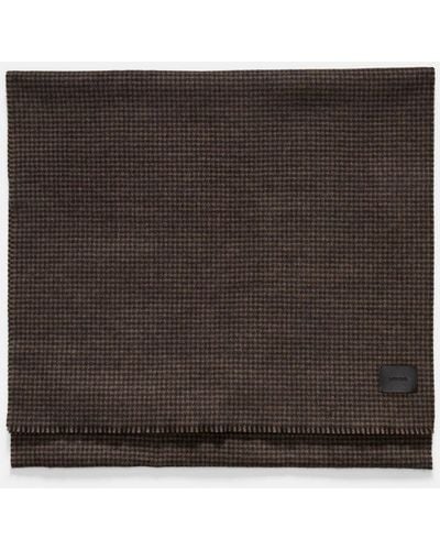 Vince Houndstooth Wool And Cashmere Double-face Scarf, Black