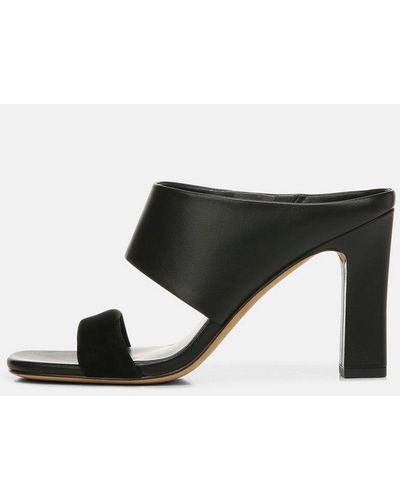 Vince Quinn Leather And Suede Heeled Sandal - Black