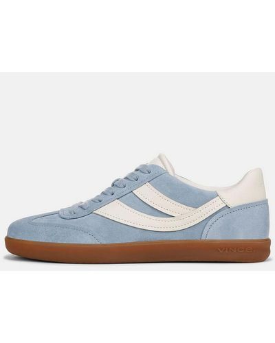 Vince Oasis Leather And Suede Trainer, Blue, Size 11 - White