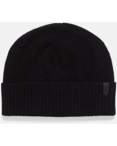 Vince Plush Cashmere Reverse-knit Cuffed Hat, Black