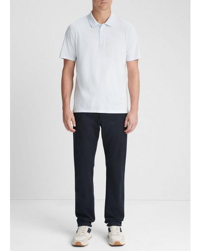 Vince Pima Cotton Short-sleeve Polo Shirt, White, Size Xxl