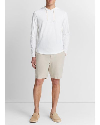 Vince Textured Cotton Hoodie - White