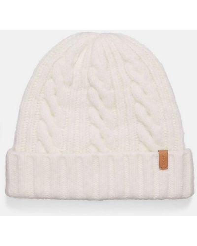 Vince Airspun Merino Wool-blend Cable-knit Cuffed Hat, White