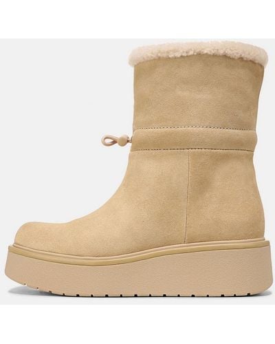Vince Bellingham Shearling-lined Suede Boot - Natural