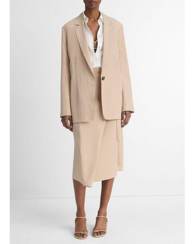 Vince Relaxed Textured Blazer - Natural
