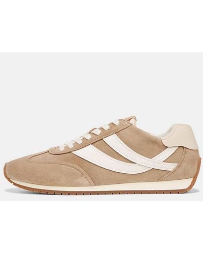 Vince Oasis Suede And Leather Runner Trainer, New Camel/white Foam, Size 8