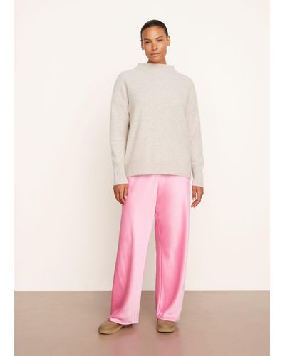 Vince Plush Cashmere Funnel Neck Sweater, Beige, Size 3xl - Pink