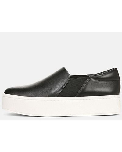 Vince Warren Leather Sneaker, Black, Size 6 - White