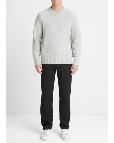 Vince Mélange Long-sleeve Crew Neck Sweater, Grey, Size Xs - White