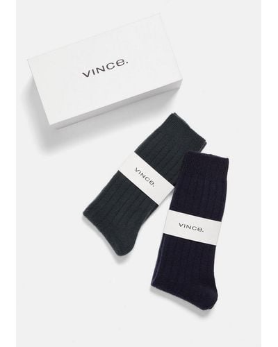 Vince Cashmere Rib Sock Gift Set, Multicolor, Size Xs/s - Blue