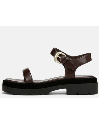 Vince Heloise Leather Lug-sole Sandal, Cacao Brown, Size 8.5 - White