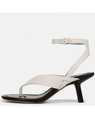 Vince Julian Leather Heeled Sandal, Milk, Size 5.5 - White