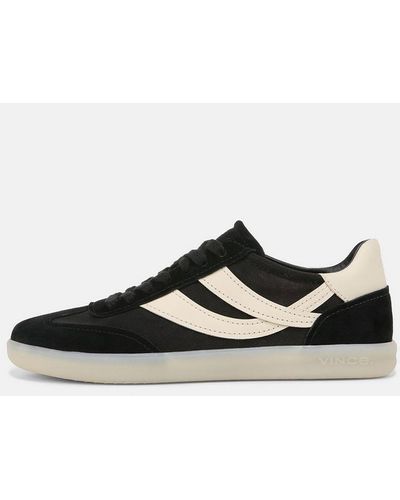 Vince Oasis Leather And Suede Trainer, Black, Size 11 - White