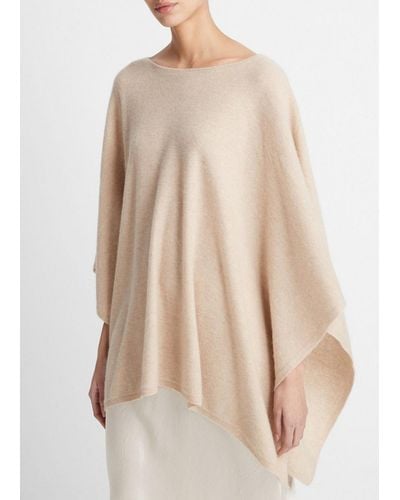 Vince Reverse-jersey Cashmere Boat-neck Poncho, Off White - Natural