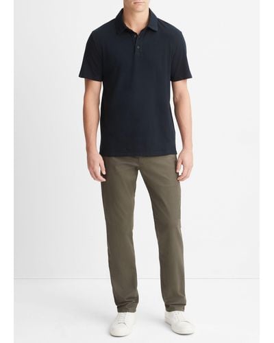 Vince Garment Dye Short-sleeve Polo Shirt, Washed Coastal, Size Xxl - Blue