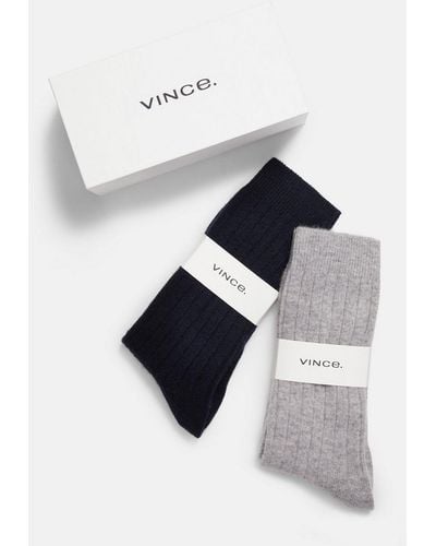 Vince Boxed Sock Gift Set, Blue, Size L/xl - White