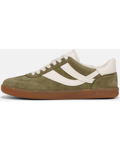 Vince Oasis Leather And Suede Sneaker, Green, Size 6.5