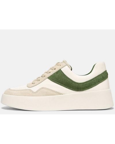 Vince Warren Court Leather And Suede Sneaker - Natural
