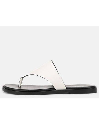 Vince Ellis Leather Thong Sandal, Milk, Size 8 - White