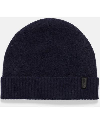 Vince Plush Cashmere Reverse-knit Cuffed Hat, Blue