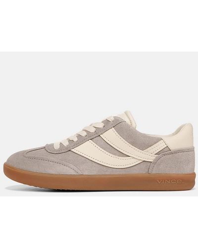 Vince Oasis Suede And Leather Sneaker, Hazelstone Grey, Size 8 - White