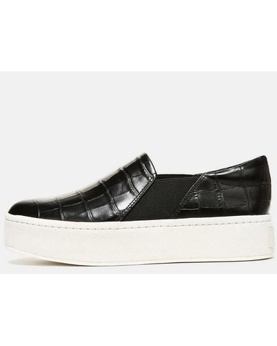 Vince Warren Croc Embossed Leather Sneaker - Black
