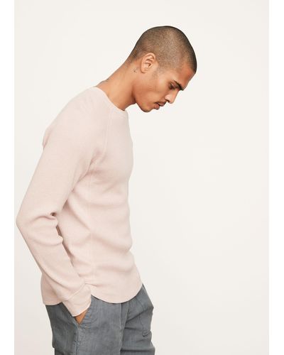 Vince Mouline Thermal Crew Neck Shirt - Pink