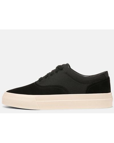 Vince Sonny Suede And Canvas Trainer - Black