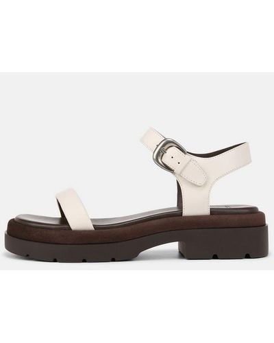 Vince Heloise Leather Lug-sole Sandal, Milk, Size 6.5 - White