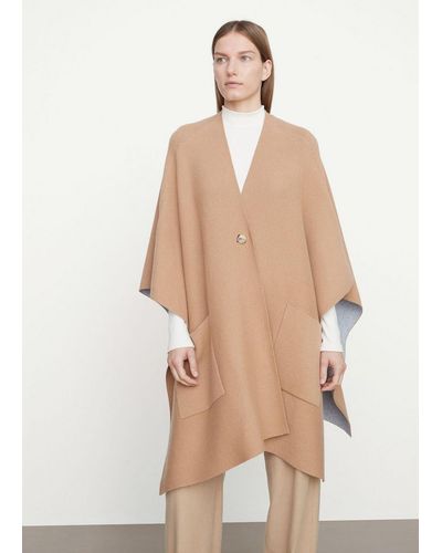 Vince Wool And Cashmere Double Face Cape - Natural