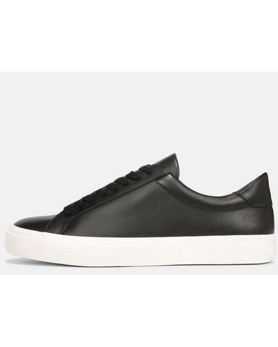 Vince Fulton Leather Sneaker, Black, Size 9.5 - White